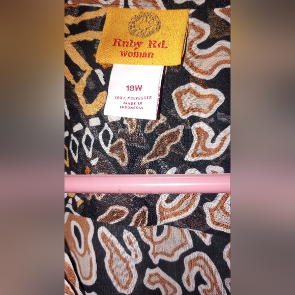 Ruby Rd geometric print long sleeve bottom down shirt dress size 18w - Picture 11 of 14